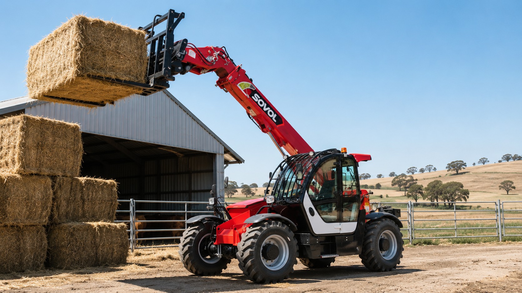 Products-EN Sovol Telehandler works in a farm