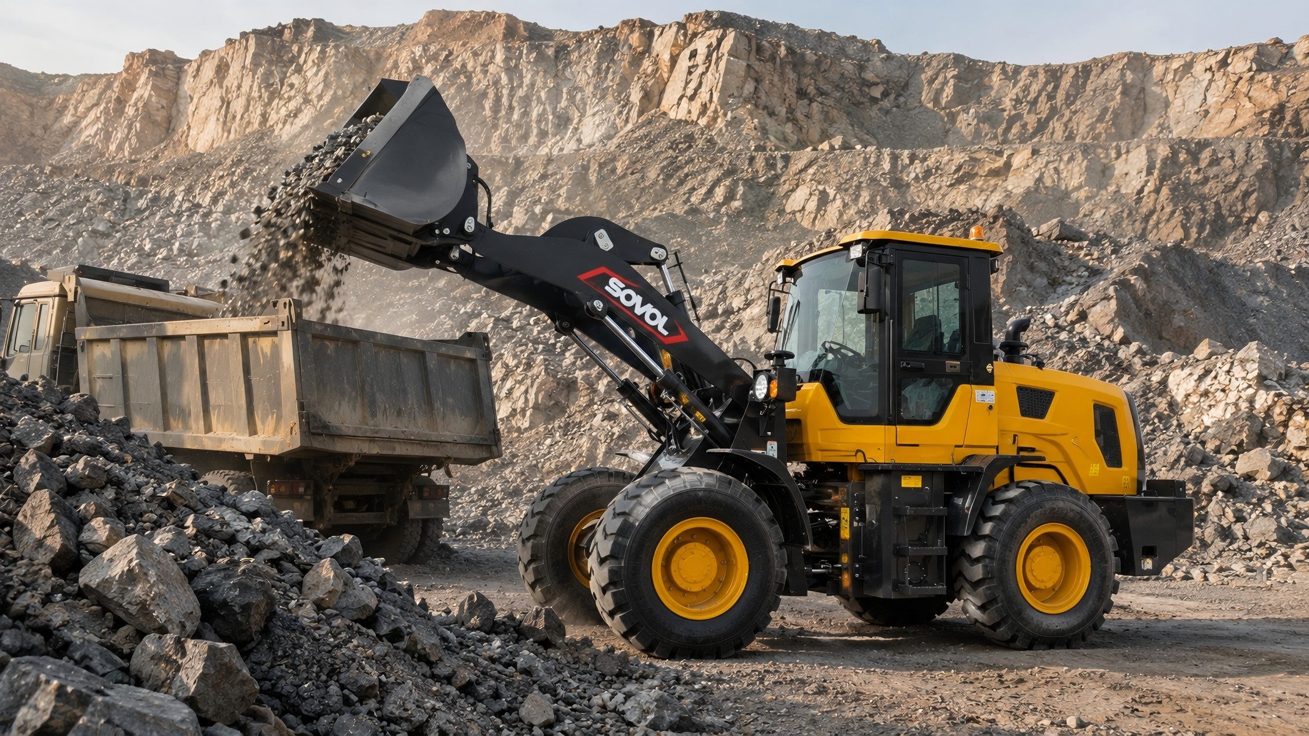 Wheel Loaders Sovol wheel loader load mines at a mining