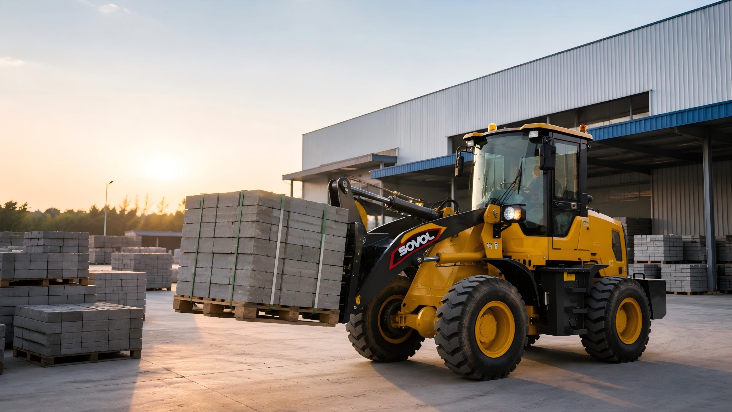 Wheel Loaders Sovol wheel loader load at a brick factory