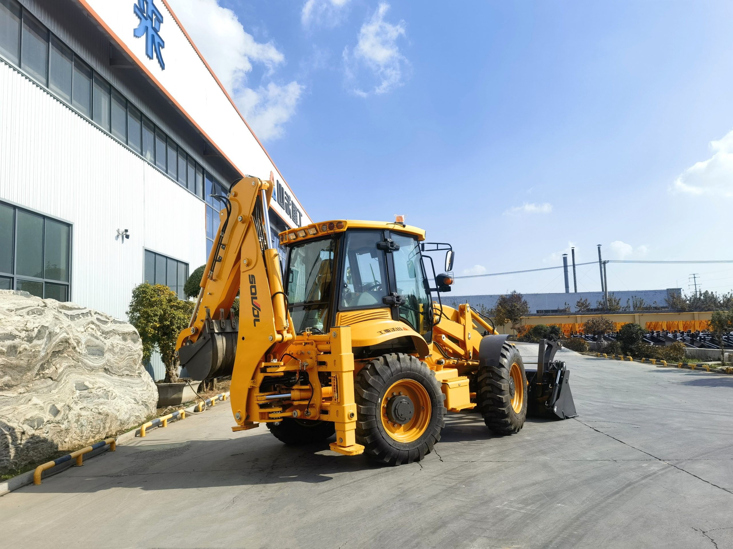 SW388T Backhoe Loader SW388 backhoe loader for loading and digging-right front side