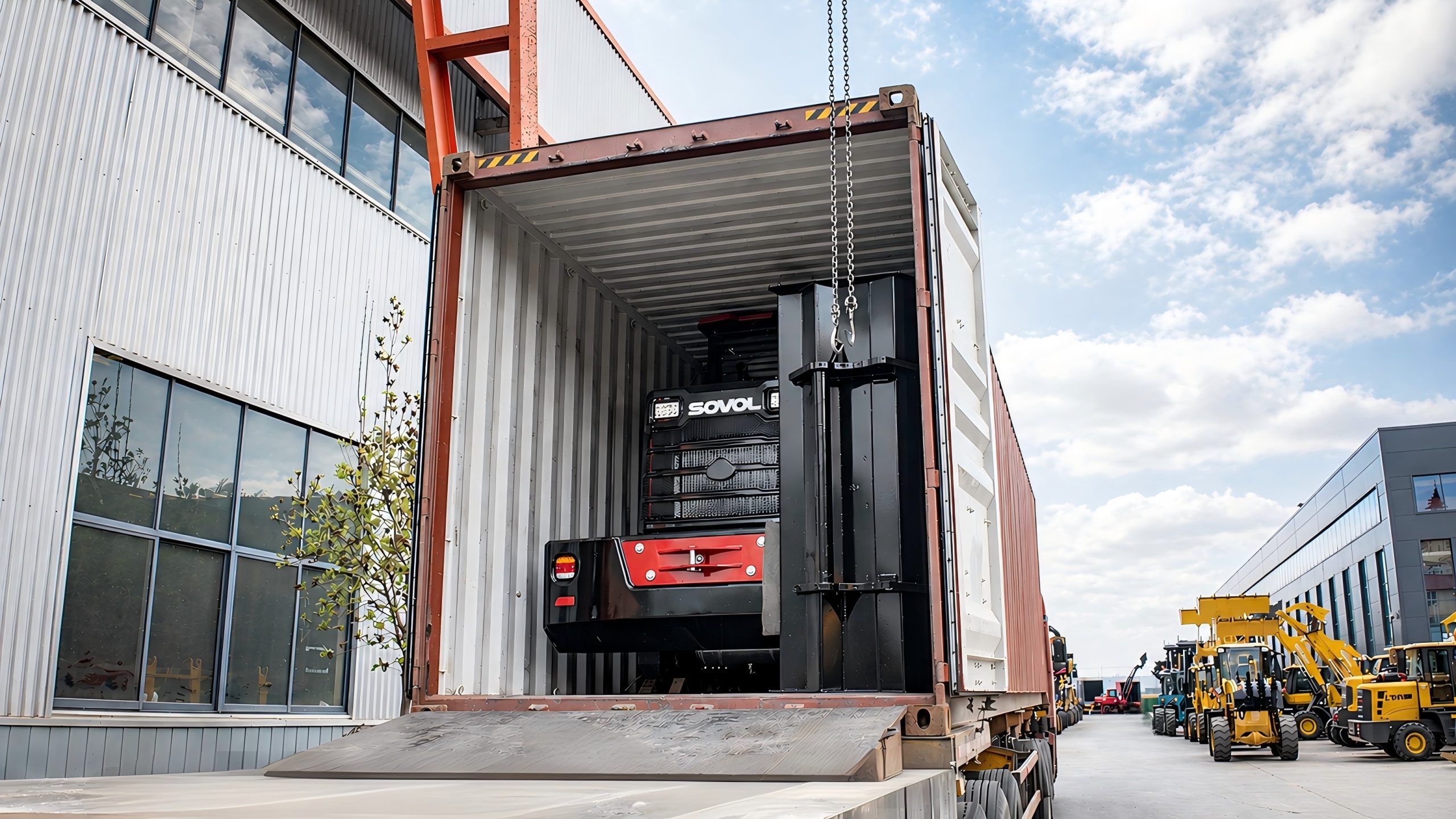 Packing and shipping for telehandlers